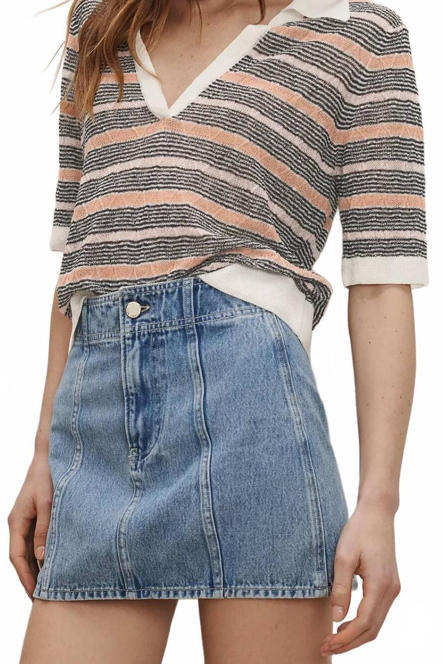 NEW VERONICA BEARD marquita mini skirt in silver dust